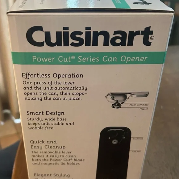 Cuisinart Power Cut Black Can Opener -One Touch Operation - Picture 3 of 8